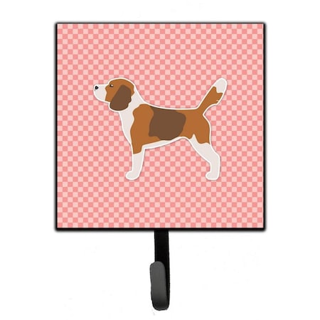 Jensendistributionservices Beagle Checkerboard Pink Leash or Key Holder MI1715023